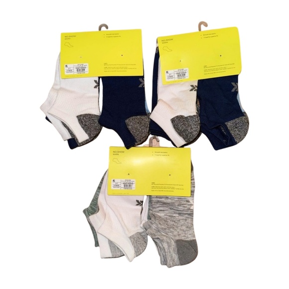 All in Motion Kids No Show Socks Bundle (3 Packs / 18 Pairs) Size L 3–7 - Picture 2 of 2